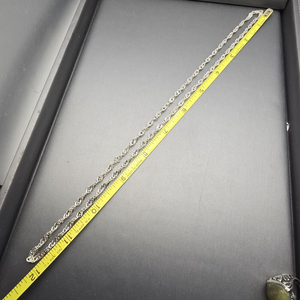 VTG Sterling Silver Twisted Link Chain Necklace 24" Diamond Cut Signed BB Italy - Picture 6 of 9